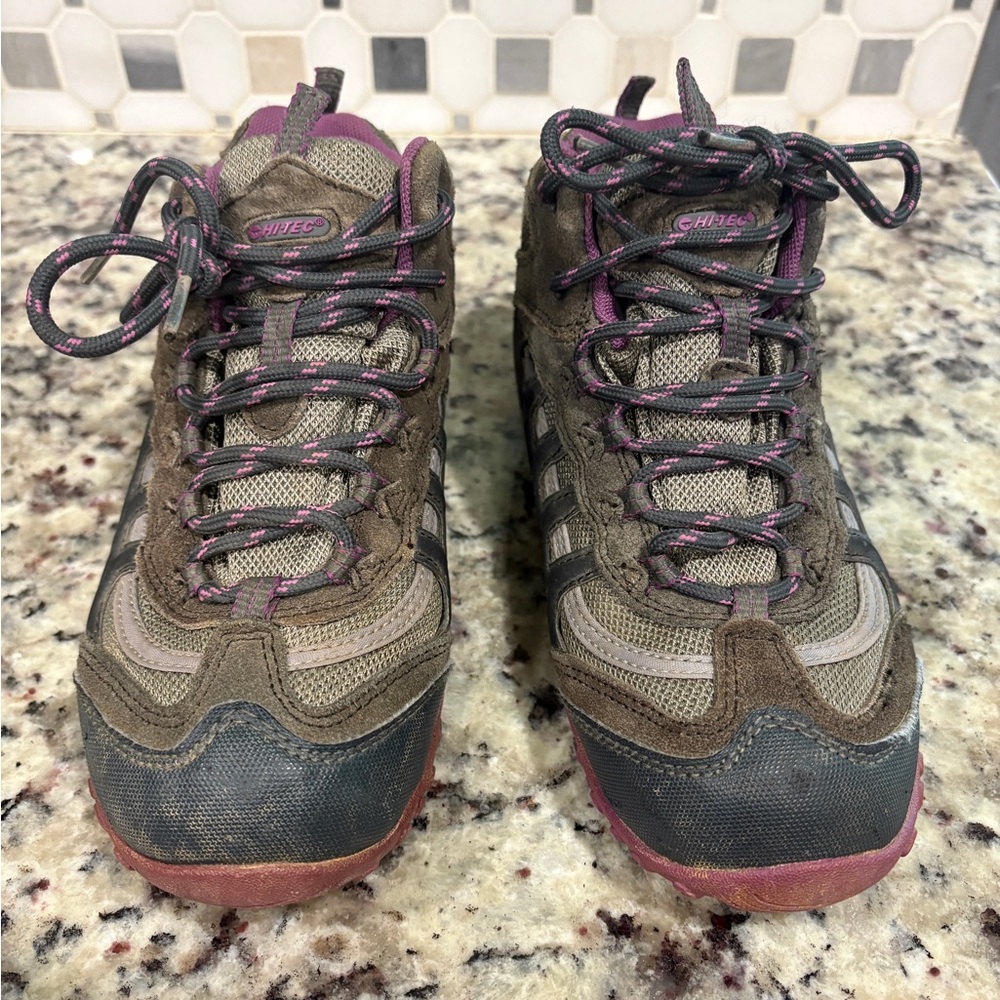 Hi-Tec Kids Brown and Purple Hiking Boots